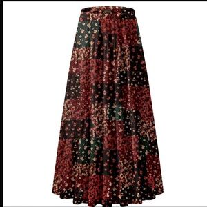 Boho floral maxi skirt